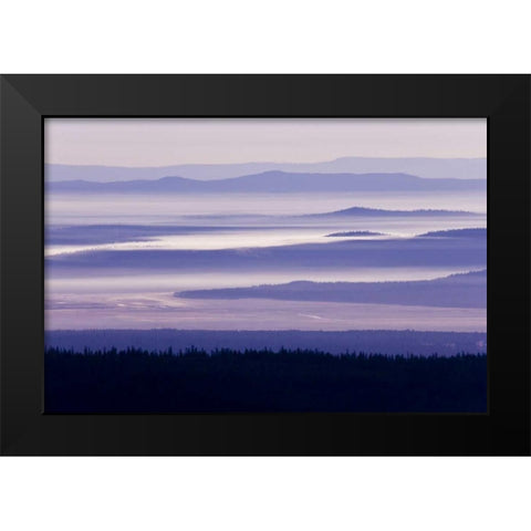 OR, Crater Lake NP Purple haze hangs over valley Black Modern Wood Framed Art Print by Paulson, Don
