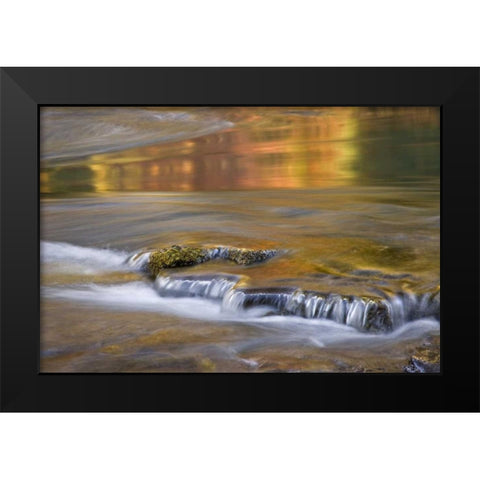 OR, Rogue River NF Autumn reflections Black Modern Wood Framed Art Print by Paulson, Don