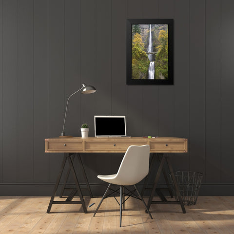 OR, Columbia Gorge Bridge by Multnomah Falls Black Modern Wood Framed Art Print by Paulson, Don