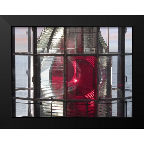 Oregon Cape Meares Lighthouse signal light  Black Modern Wood Framed Art Print by Paulson, Don