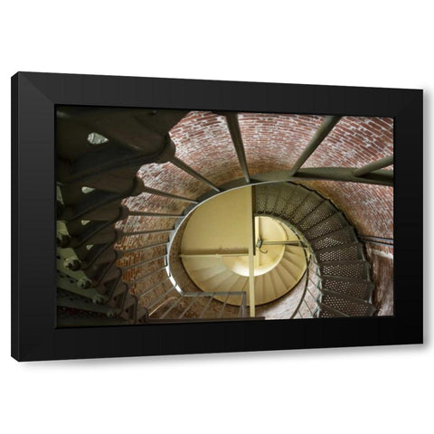 OR, Cape BlancoStaircase of lighthouse tower Black Modern Wood Framed Art Print with Double Matting by Kaveney, Wendy