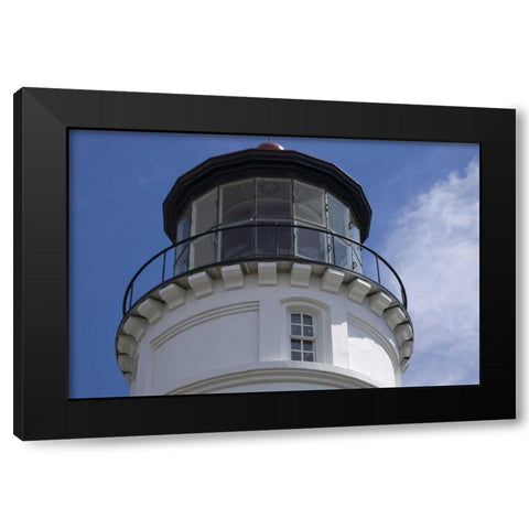 OR, Winchester Bay Umpqua River Lighthouse Black Modern Wood Framed Art Print with Double Matting by Kaveney, Wendy