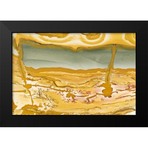 Oregon Close-up of Owyhee Picture Jasper stone Black Modern Wood Framed Art Print by Kirkland, Dennis