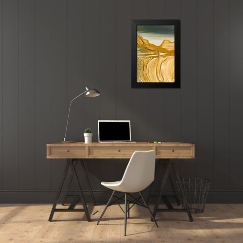 Oregon, Owyhee Close-up of picture jasper stone Black Modern Wood Framed Art Print by Kirkland, Dennis