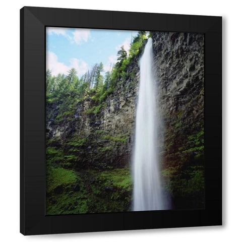 USA, Oregon, A waterfall in an old-growth forest Black Modern Wood Framed Art Print by Talbot Frank, Christopher