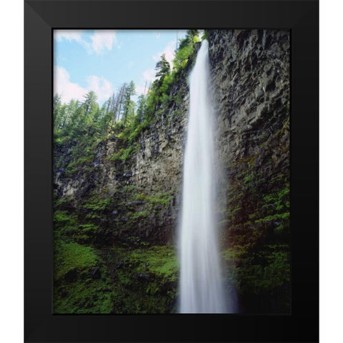 USA, Oregon, A waterfall in an old-growth forest Black Modern Wood Framed Art Print by Talbot Frank, Christopher
