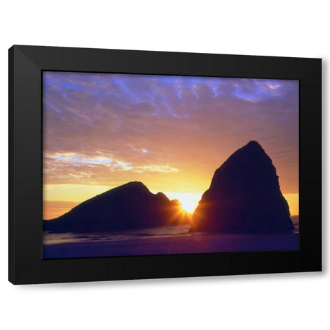 Oregon, Sunset over Gold Beach on the Coast Black Modern Wood Framed Art Print with Double Matting by Talbot Frank, Christopher