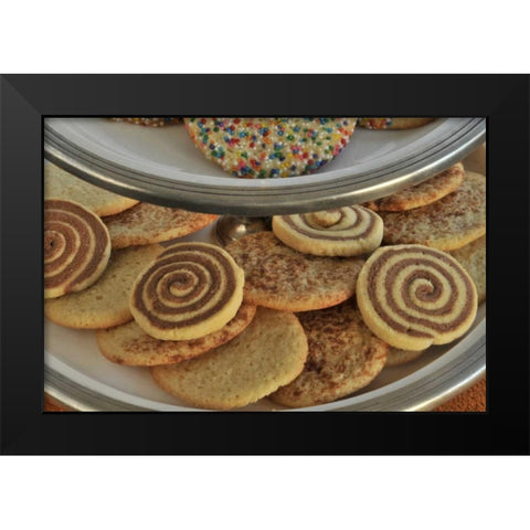 Oregon, Portland Sugar cookies on tray Black Modern Wood Framed Art Print by Terrill, Steve