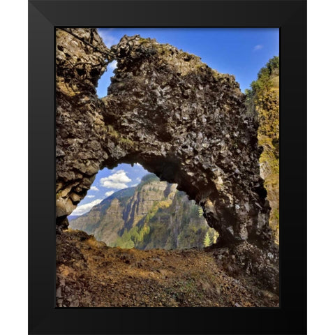 OR, Rock of Ages Arch in Columbia River Gorge NSA Black Modern Wood Framed Art Print by Terrill, Steve