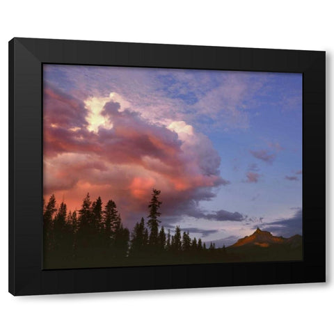Oregon, Umpqua NF Storm approaching Mt Thielsen Black Modern Wood Framed Art Print with Double Matting by Terrill, Steve