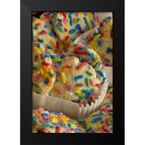 Oregon, Portland Sugar cookies with sprinkles Black Modern Wood Framed Art Print by Terrill, Steve