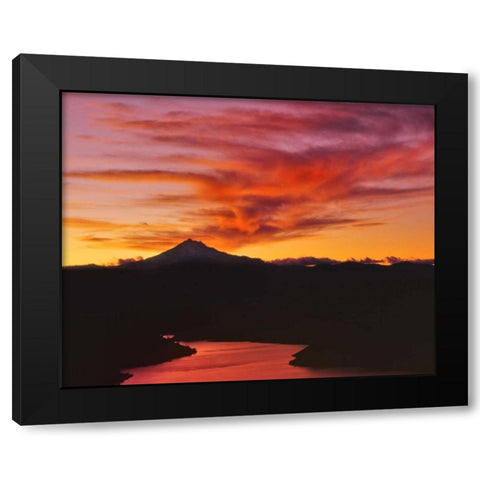 OR, Jefferson Co, Lake Billy Chinook at sunset Black Modern Wood Framed Art Print with Double Matting by Terrill, Steve