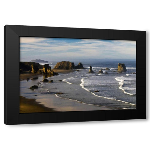 Oregon, Bandon Beach Overview of Bandon Beach Black Modern Wood Framed Art Print with Double Matting by Rotenberg, Nancy
