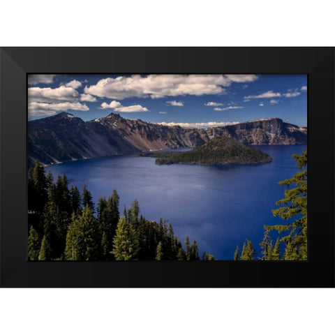 Oregon, Crater Lake NP Spring landscape of lake Black Modern Wood Framed Art Print by OBrien, Jay