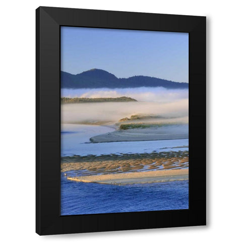 USA, Oregon Fog over Netarts Bay Black Modern Wood Framed Art Print with Double Matting by Terrill, Steve