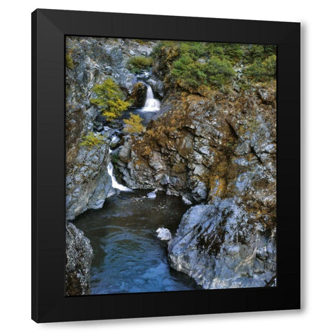 Oregon Stair Creek Falls along the Rogue River Black Modern Wood Framed Art Print by Terrill, Steve