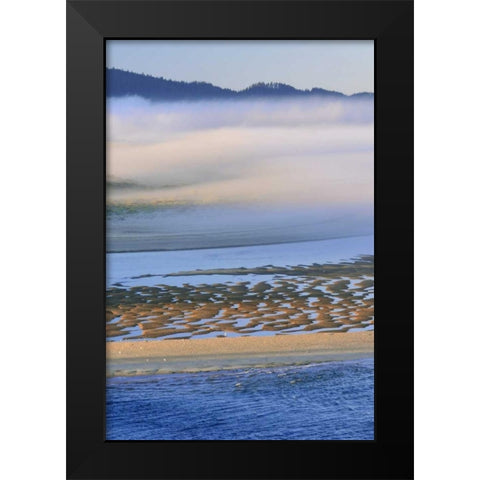 USA, Oregon Fog over Netarts Bay Black Modern Wood Framed Art Print by Terrill, Steve