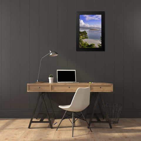 Oregon Netarts Bay in Cape Lookout State Park Black Modern Wood Framed Art Print by Terrill, Steve