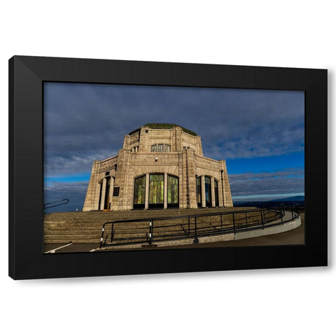 Vista House at Crown Point in Multnomah County-Oregon-USA Black Modern Wood Framed Art Print by Haney, Chuck