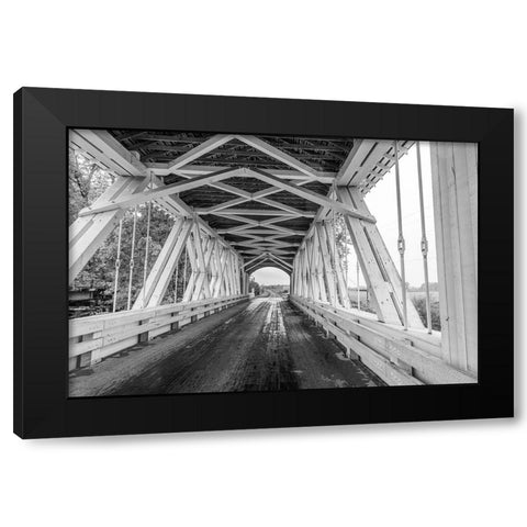 Gilkey Covered Bridge near Scio-Oregon-USA Black Modern Wood Framed Art Print with Double Matting by Haney, Chuck