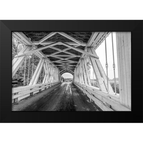 Gilkey Covered Bridge near Scio-Oregon-USA Black Modern Wood Framed Art Print by Haney, Chuck