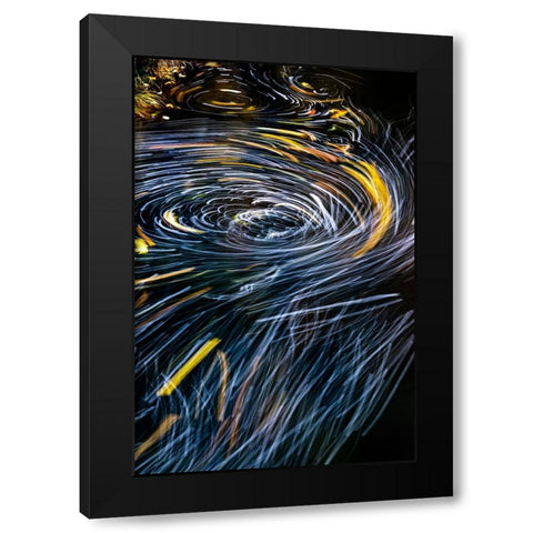 Eddy forms swirling patterns in the Nehalem River in autumn in the Tillamook State Forest-Oregon-USA Black Modern Wood Framed Art Print with Double Matting by Haney, Chuck