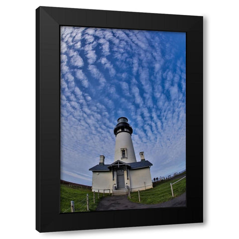 USA- Oregon- Newport. Yaquina Head Lighthouse Black Modern Wood Framed Art Print with Double Matting by Gulin, Darrell