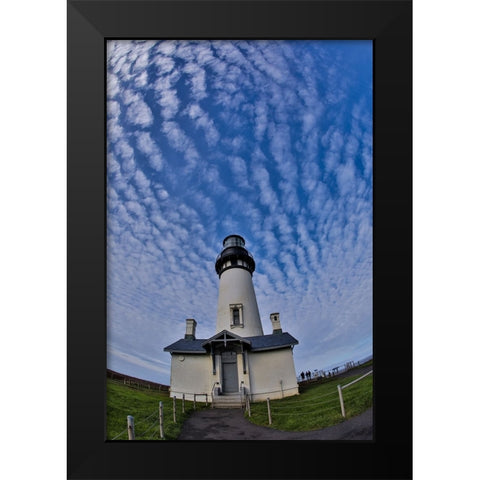 USA- Oregon- Newport. Yaquina Head Lighthouse Black Modern Wood Framed Art Print by Gulin, Darrell