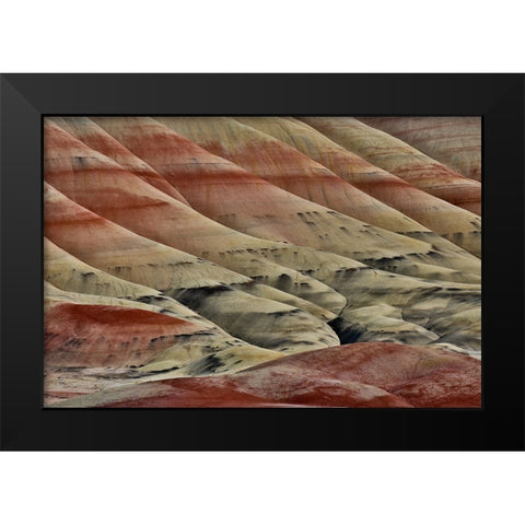 USA- Oregon. John Day Fossil Beds National Monument badlands landscape. Black Modern Wood Framed Art Print by Gulin, Darrell