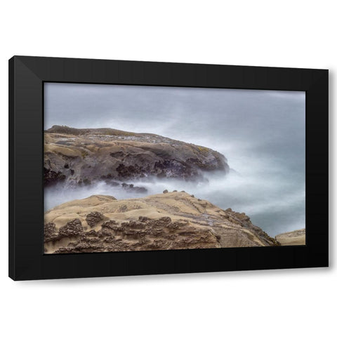Usa-Oregon-Coos Bay Shore Acres State Park and the Coast Black Modern Wood Framed Art Print with Double Matting by Looney, Hollice