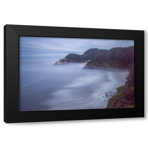 Usa-Oregon-Florence Heceta Head Lighthouse Black Modern Wood Framed Art Print by Looney, Hollice