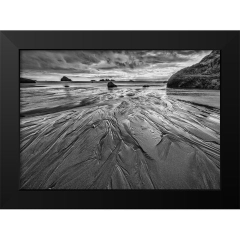 Bandon Beach-Oregon Black Modern Wood Framed Art Print by Ford, John