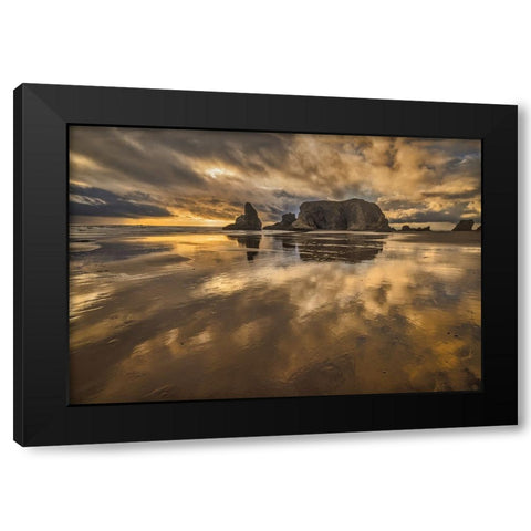 Bandon Beach-Oregon Black Modern Wood Framed Art Print by Ford, John