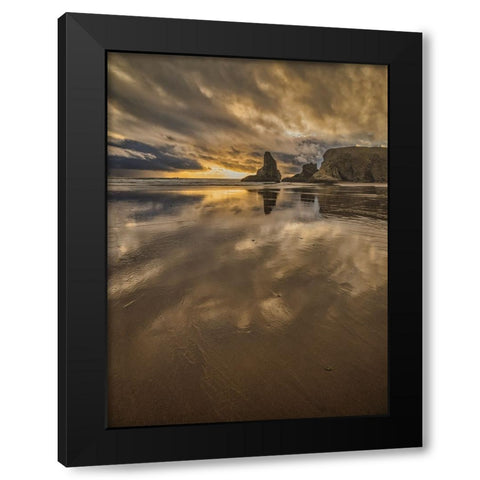 Bandon Beach-Oregon Black Modern Wood Framed Art Print by Ford, John