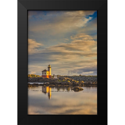 Coquille River Lighthouse-Bandon-Oregon Black Modern Wood Framed Art Print by Ford, John