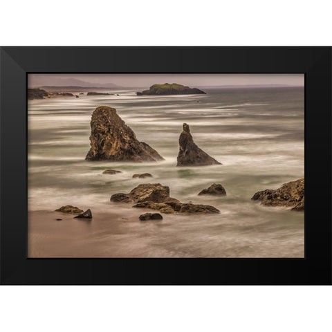 Bandon Beach-Oregon Black Modern Wood Framed Art Print by Ford, John