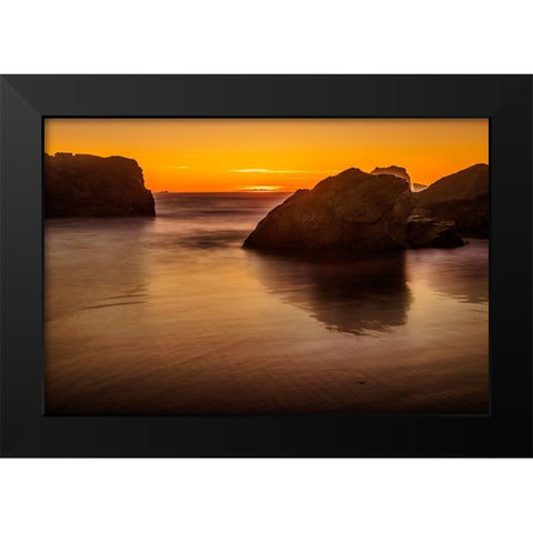 Bandon Beach-Oregon Black Modern Wood Framed Art Print by Ford, John