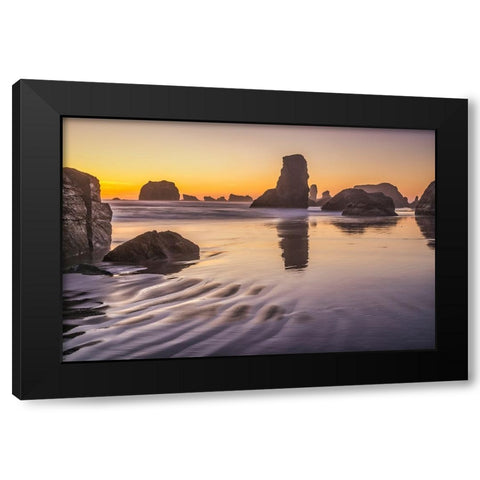 Bandon Beach-Oregon Black Modern Wood Framed Art Print by Ford, John