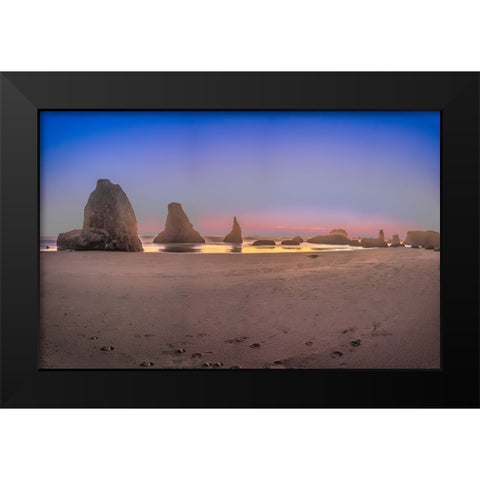 Bandon Beach-Oregon Black Modern Wood Framed Art Print by Ford, John