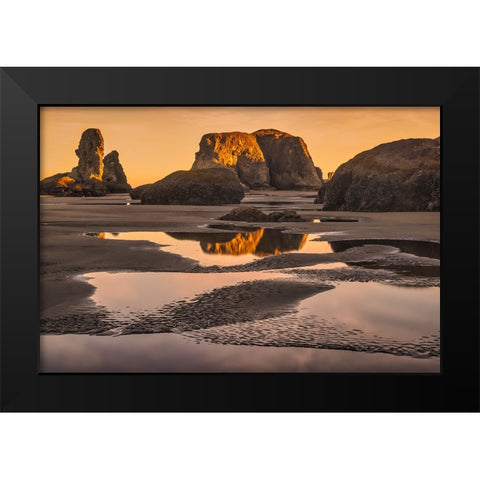 Bandon Beach-Oregon Black Modern Wood Framed Art Print by Ford, John