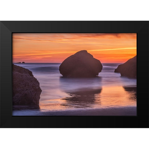 Bandon Beach-Oregon Black Modern Wood Framed Art Print by Ford, John