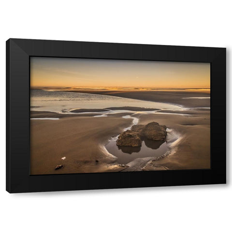 Bandon Beach-Oregon Black Modern Wood Framed Art Print with Double Matting by Ford, John
