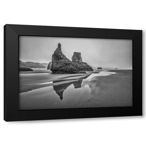 Bandon Beach-Oregon Black Modern Wood Framed Art Print by Ford, John