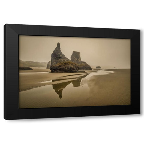 Bandon Beach-Oregon Black Modern Wood Framed Art Print by Ford, John