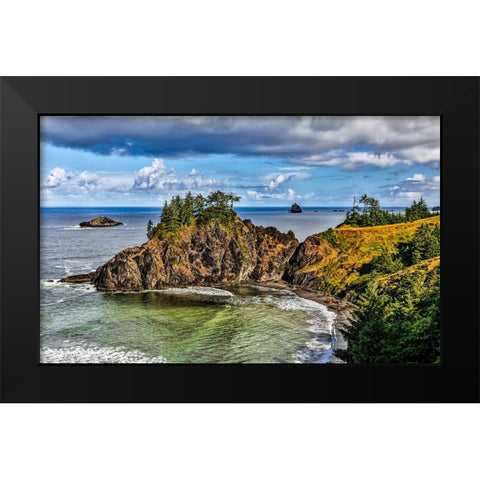 USA-Oregon-Cape Sebastian Black Modern Wood Framed Art Print by Restuccia, Joe III
