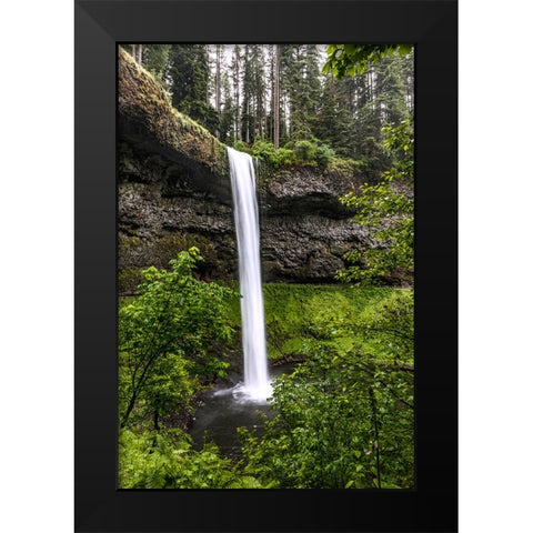 USA-Oregon-Silver Falls State Park-South Falls Black Modern Wood Framed Art Print by Restuccia, Joe III