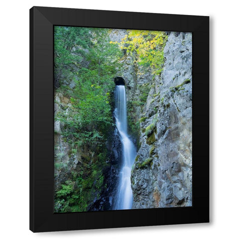 Oregon-Columbia River Gorge National Scenic Area-Hole in the Wall Falls Black Modern Wood Framed Art Print with Double Matting by Wild, Jamie and Judy