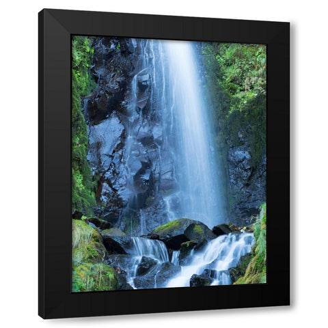 Oregon-Columbia River Gorge National Scenic Area-Warren Creek-at Hole in the Wall Falls Black Modern Wood Framed Art Print with Double Matting by Wild, Jamie and Judy