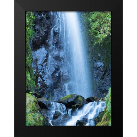 Oregon-Columbia River Gorge National Scenic Area-Warren Creek-at Hole in the Wall Falls Black Modern Wood Framed Art Print by Wild, Jamie and Judy