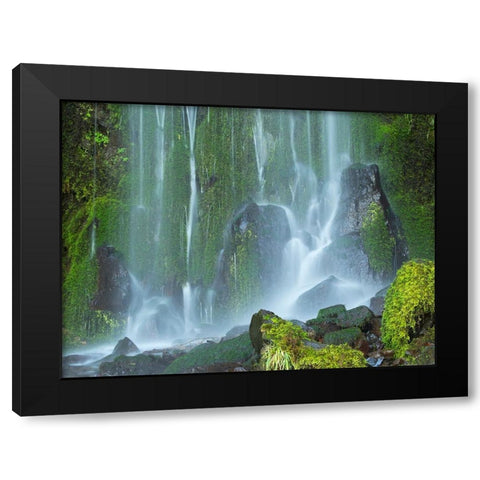 Oregon-Columbia River Gorge National Scenic Area-Lancaster Falls Black Modern Wood Framed Art Print by Wild, Jamie and Judy